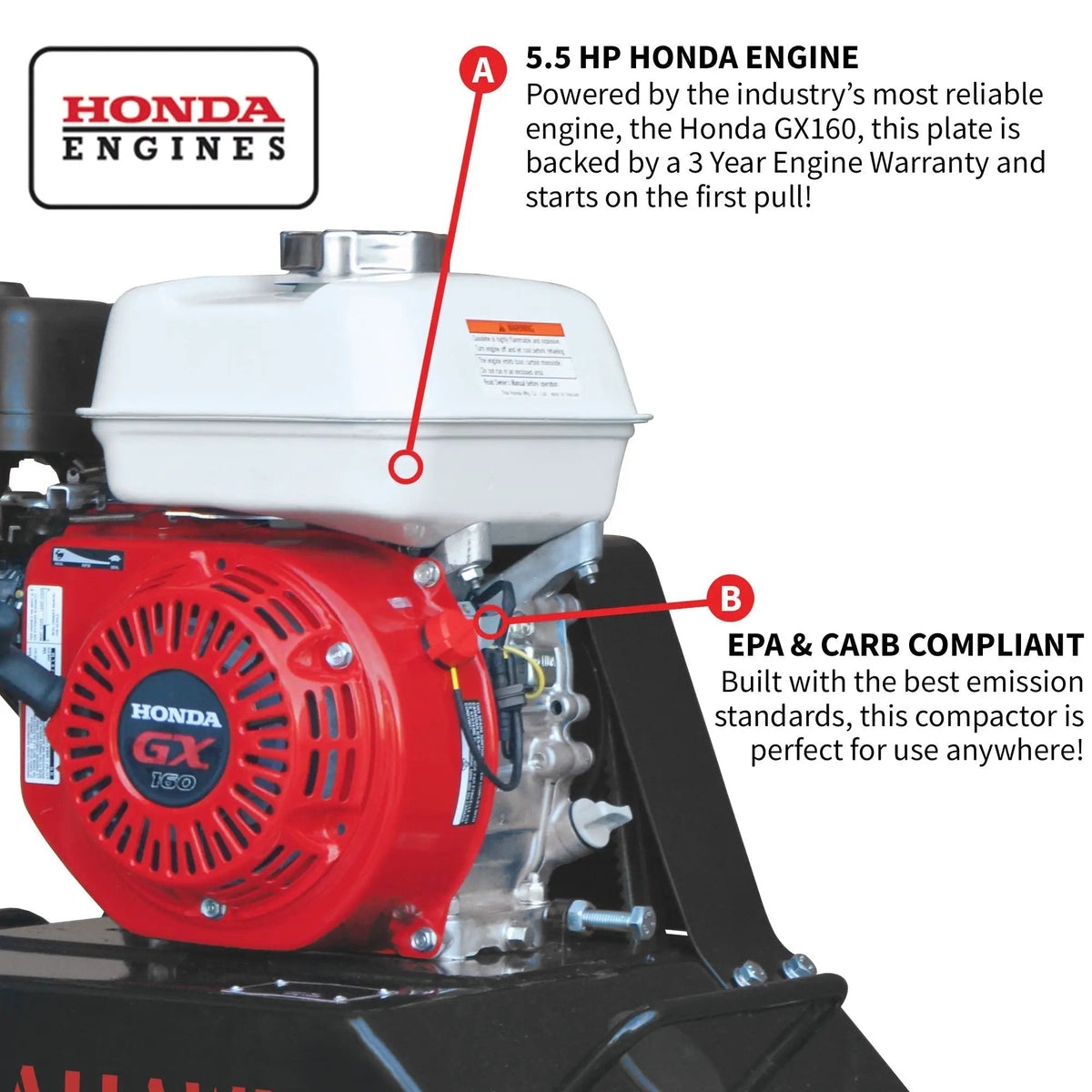 5.5 HP Honda Vibratory Plate Compactor Tamper for Ground, Gravel, Dirt, Asphalt, Compaction, photo 7 of 15