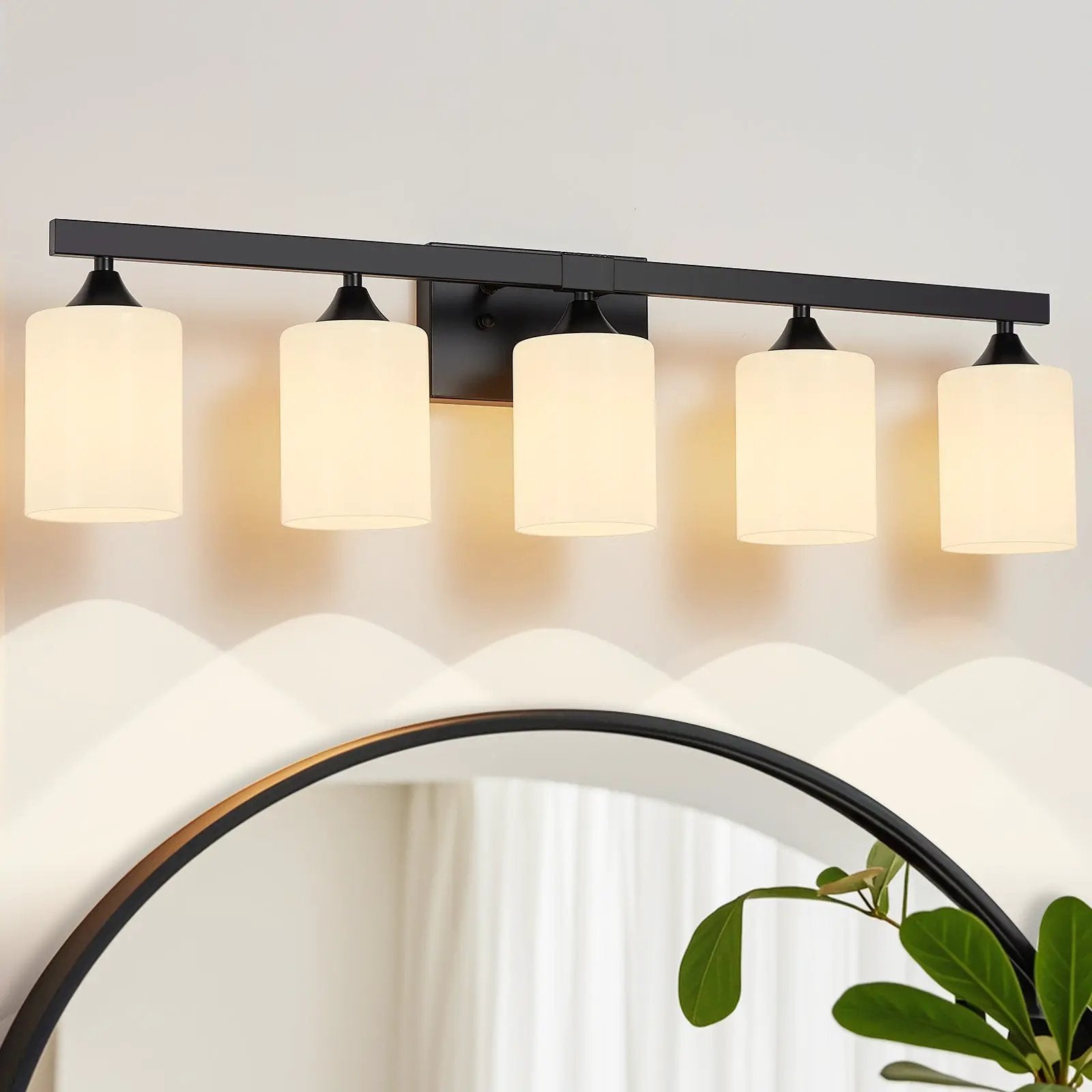 5-Light Matte Black Bathroom Lighting by HouseOfZazla