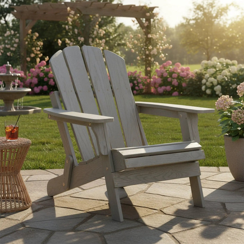 Oversize Outdoor Folding Adirondack Chair - Gray by HouseOfZazla