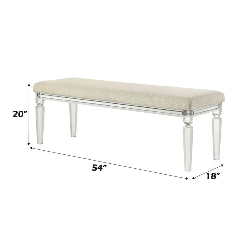 Tarian - Bench - Pearl White by Unique Piece Furniture