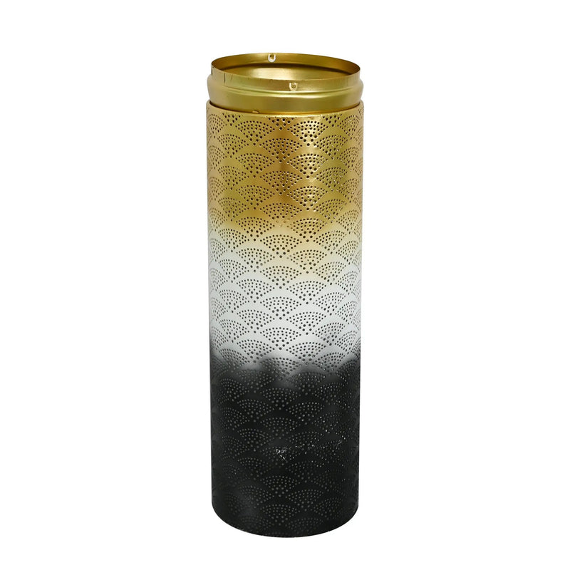 Decorative Metal Vases Set of 3, Leaf Pattern Floor Vases by HouseOfZazla