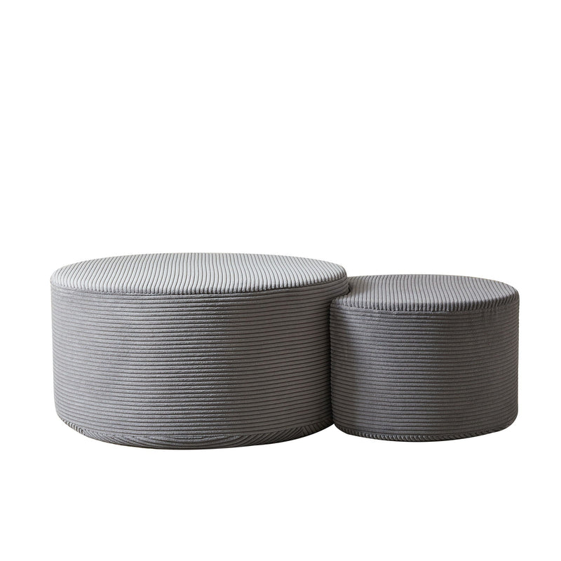 Modern Upholstered Round Coffee Table For Living Room (Set of 2) by HouseOfZazla