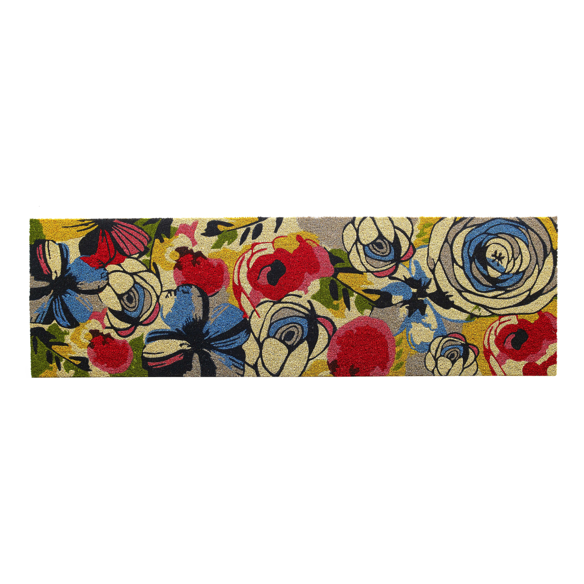 Watercolor Floral Multicolor Coir Doormat, photo 10 of 23