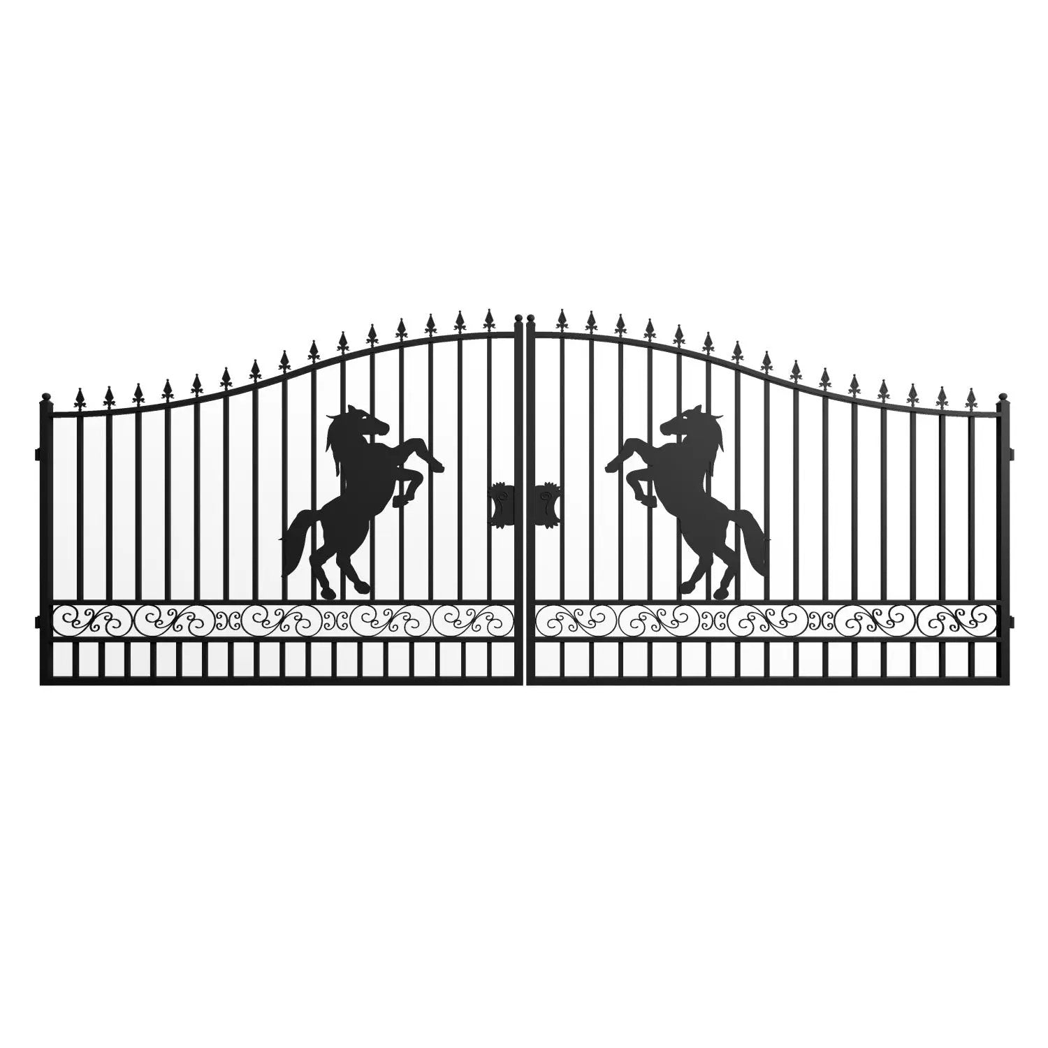 18x8 ft Steel Dual Swing Driveway Gate by Chery Industrial