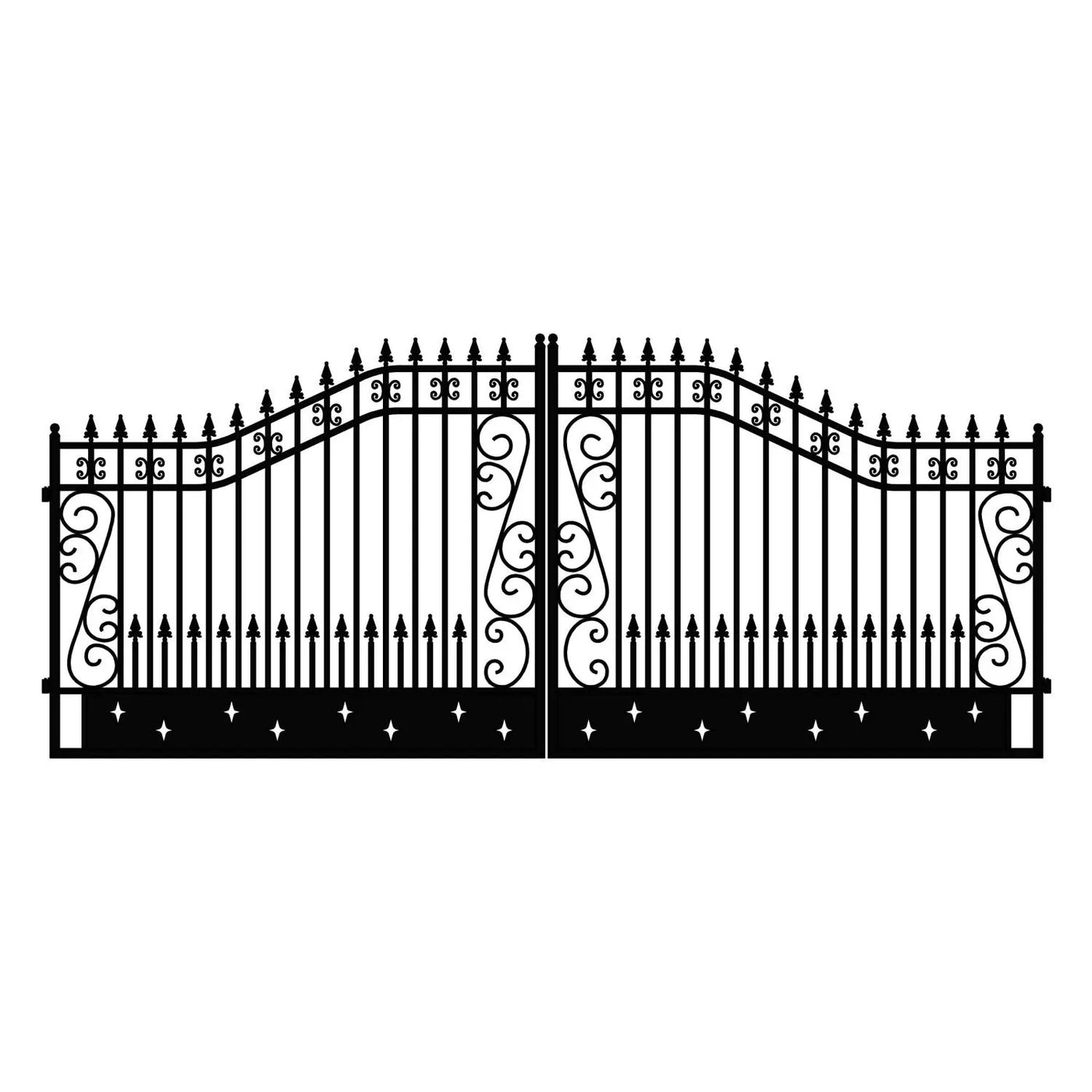 18x8 ft Steel Dual Swing Driveway Gate by Chery Industrial