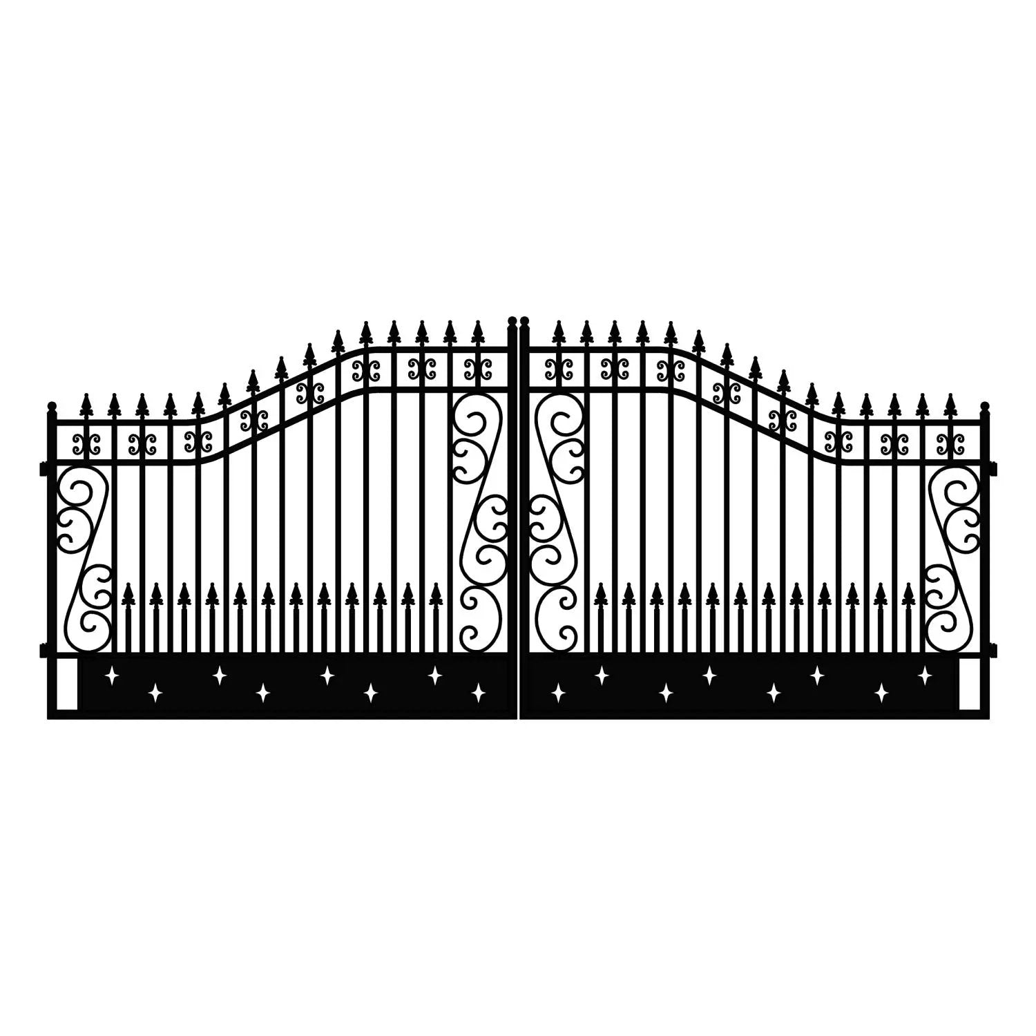 18x8 ft Steel Dual Swing Driveway Gate by Chery Industrial