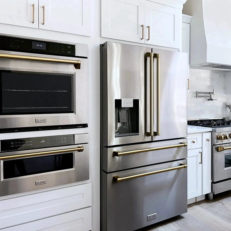 ZLINE 30" Autograph Edition Professional True Convection Single Wall Oven, Air Fry, Self Clean, Stainless Steel, Champagne Bronze WASZ-30-CB by Farmhouse Kitchen and Bath