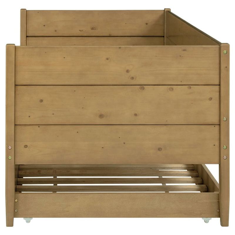 Calinda Wood Twin Daybed With Trundle Natural by Unique Piece Furniture