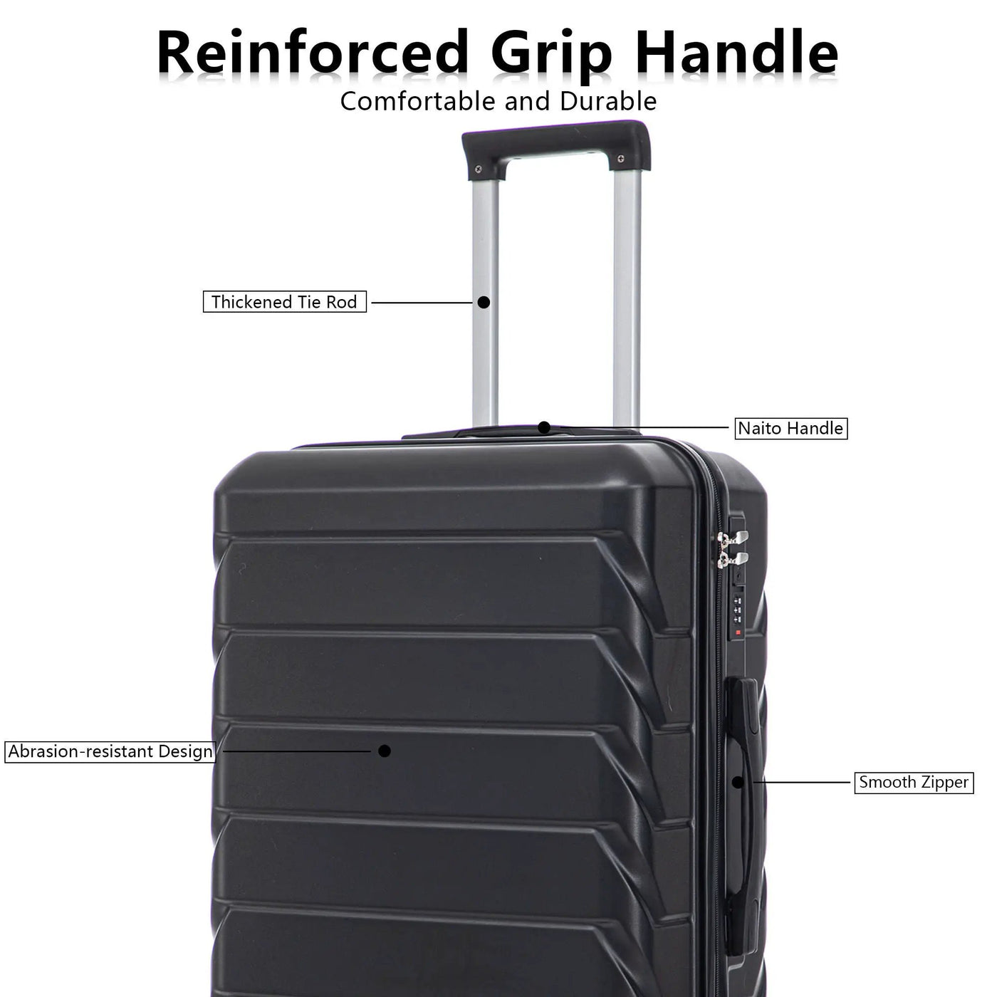 3 Pieces Set 20" / 24" / 28" Spinner Wheel Luggage With Combination Lock by HouseOfZazla