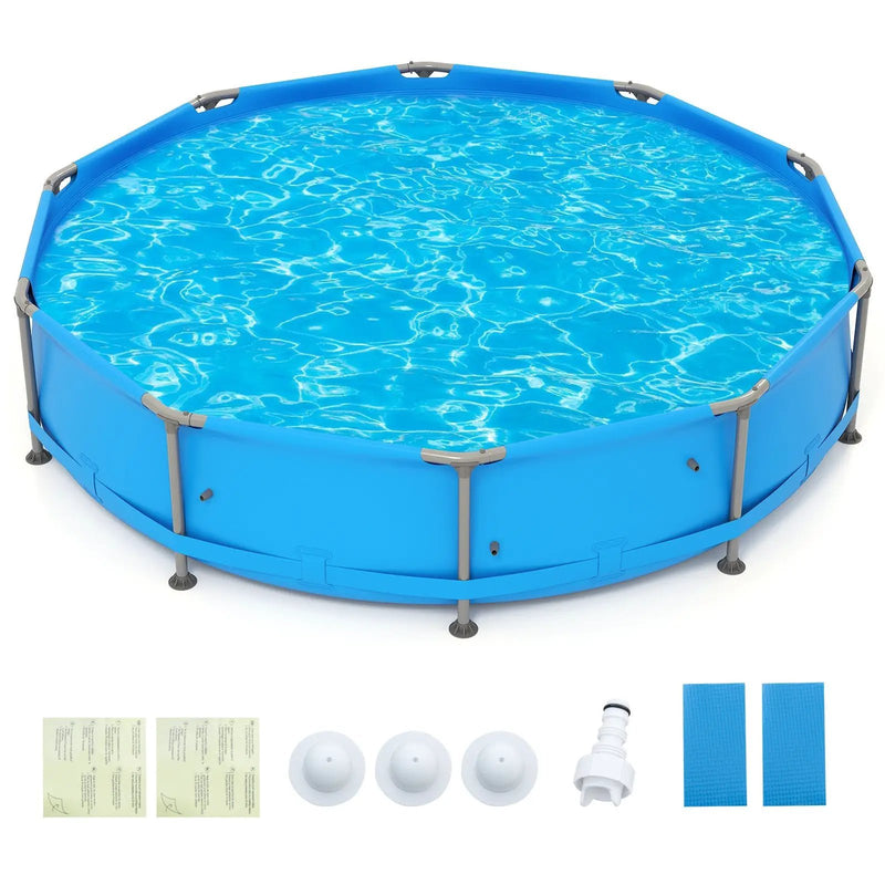 690/978/1158/1617 Gal Outdoor Family Swimming Pool with Metal Frame by DirectDeals