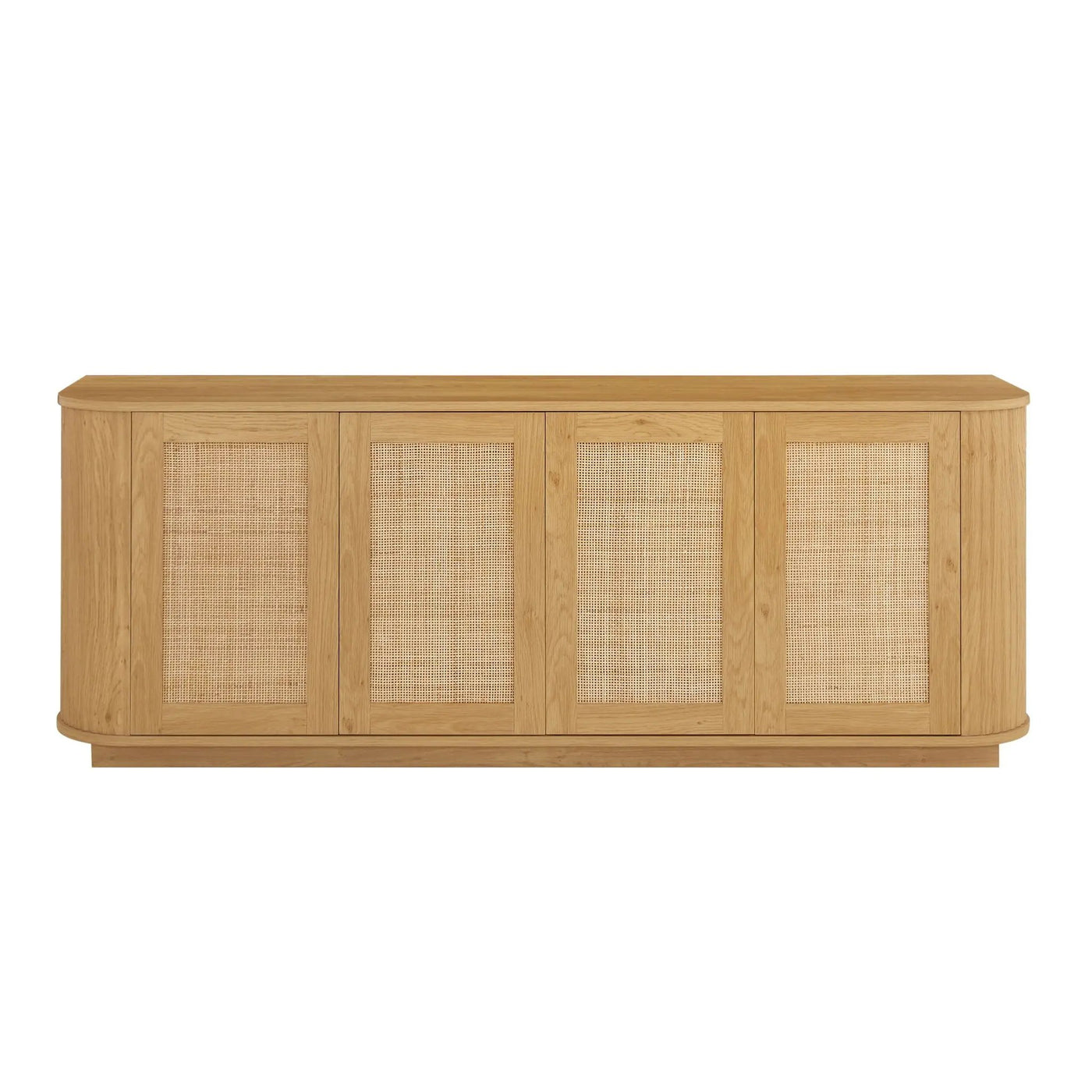 Contemporary Wave Shaped TV Stand With Rattan Doors by HouseOfZazla