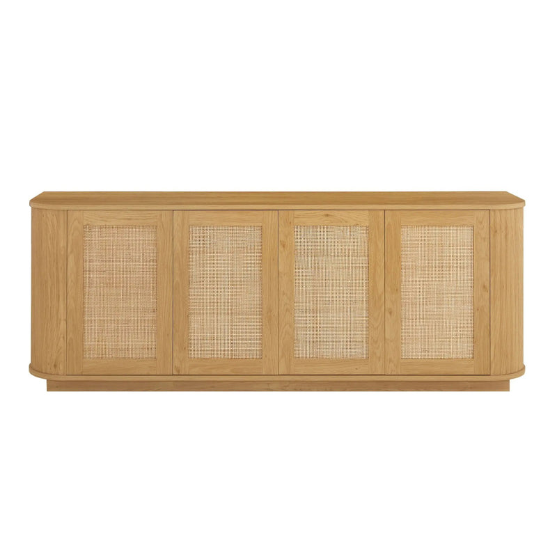 Contemporary Wave Shaped TV Stand With Rattan Doors by HouseOfZazla
