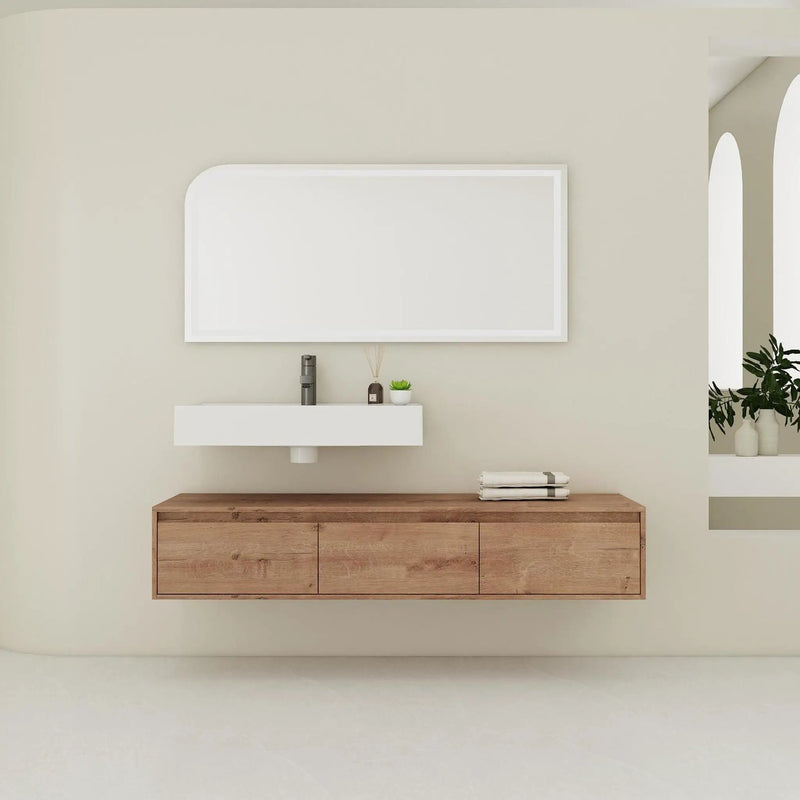 Modern Wall Mounted Bathroom Vanity With Resin Sink And Soft Close Drawer by Unique Piece Furniture