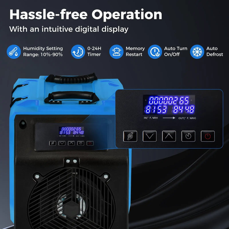 190 PPD Commercial Dehumidifier with Pump and 2 Wheels by DirectDeals