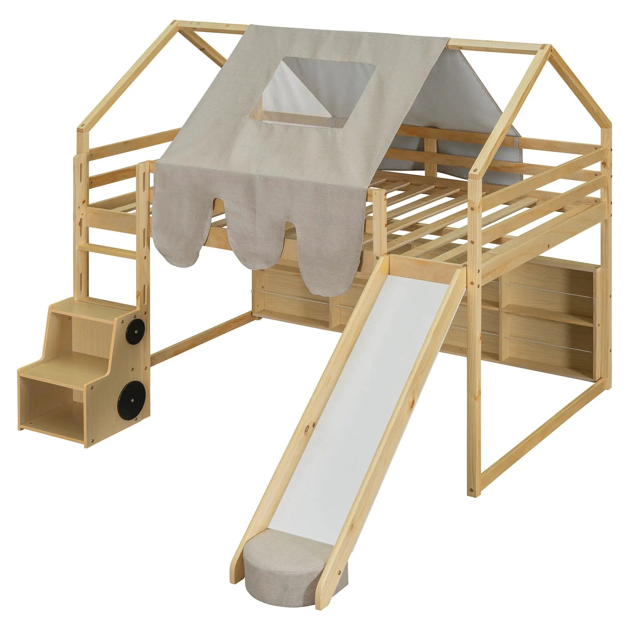 Loft Bed With House Shaped Frame And Tent by HouseOfZazla