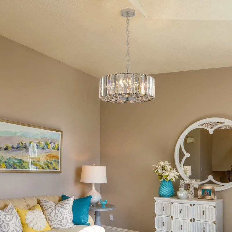 17' Chrome Crystal Pendant Chandelier by HouseOfZazla