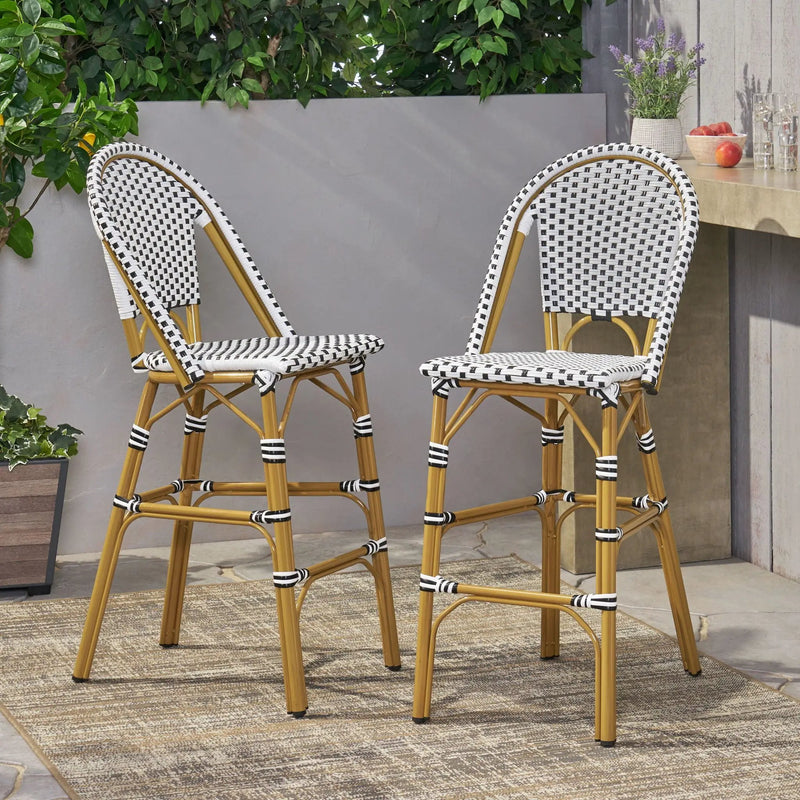 Outdoor PE Rattan French Barstool Set by HouseOfZazla