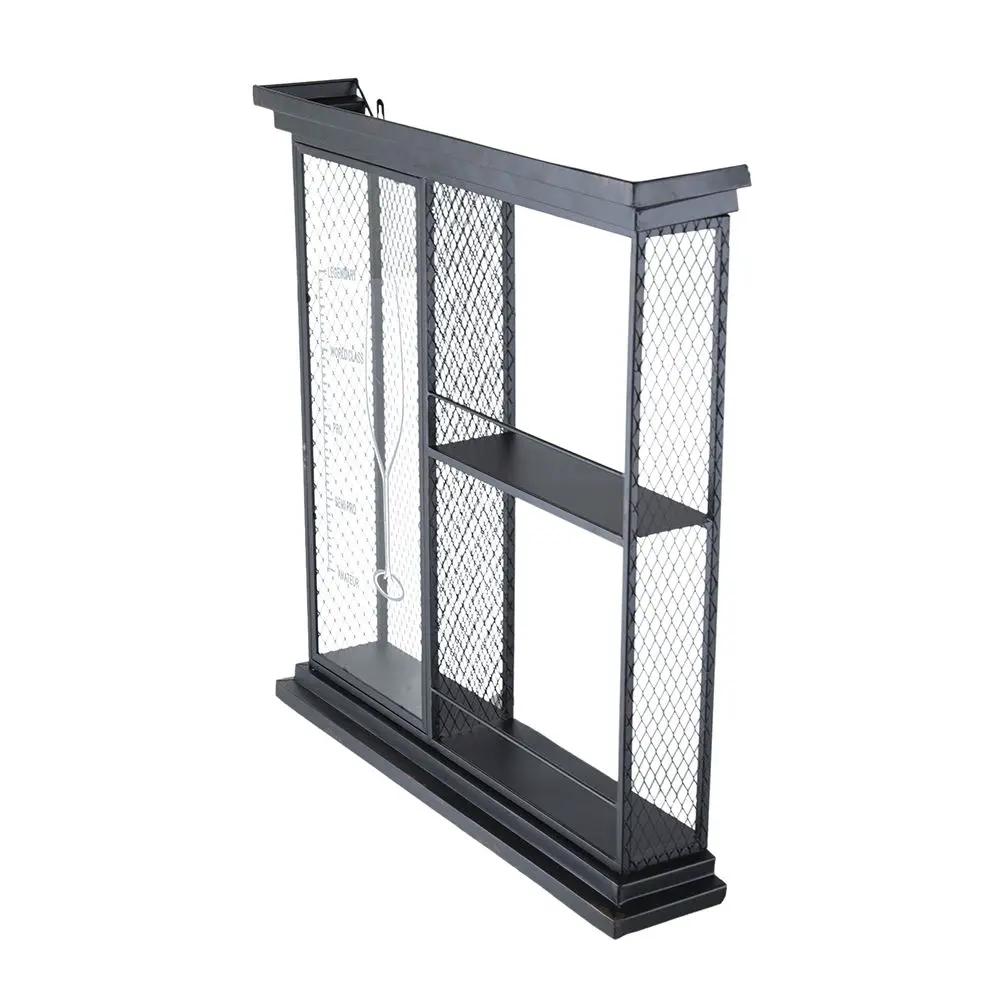 Floating Wine Bar Shelf With Glass Holder And Display Shelves - Black by HouseOfZazla