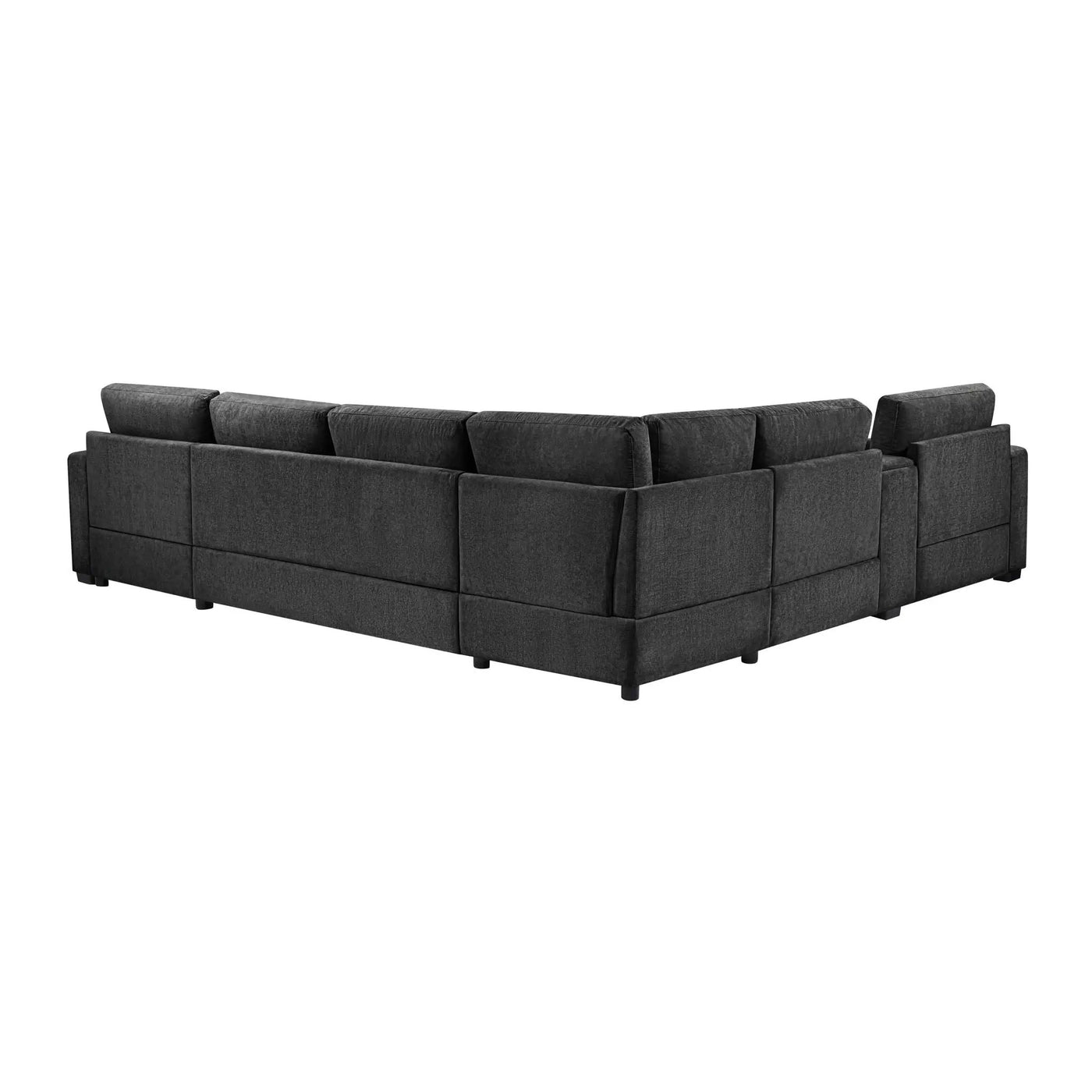 Modular 5 Seat U-Shape Sectional Sofa With Chaise Lounge, Built In Cup Holders And Storage Drawer by HouseOfZazla