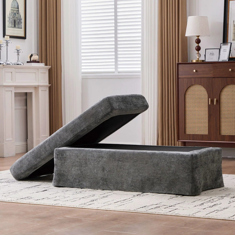 Ottoman Foot Stool With Metal Legs