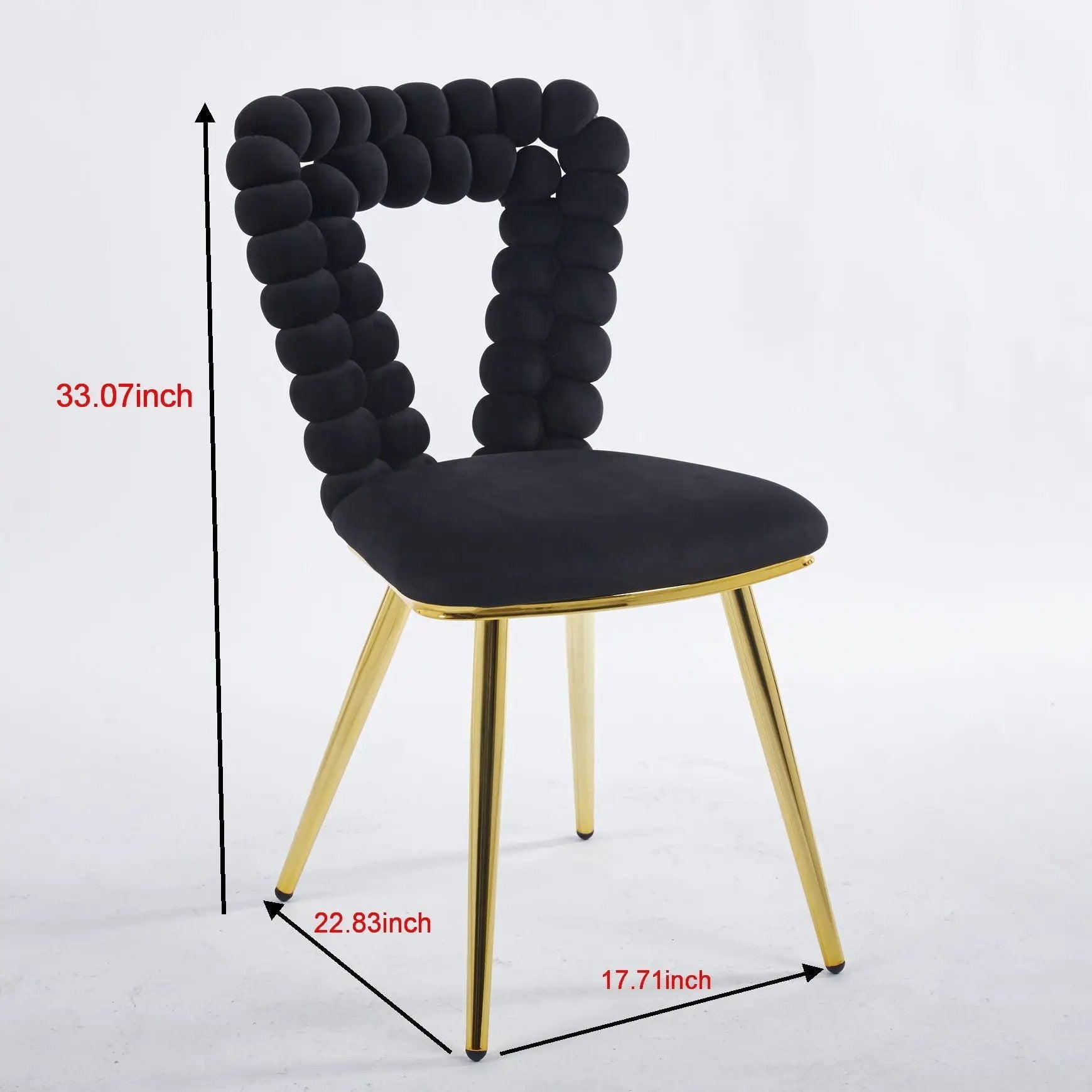 Modern Chair With Iron Tube Legs, Soft Cushions And Comfortable Backrest, Suitable For Dining Room, Living Room, Cafe, Hairball Back by Unique Piece Furniture