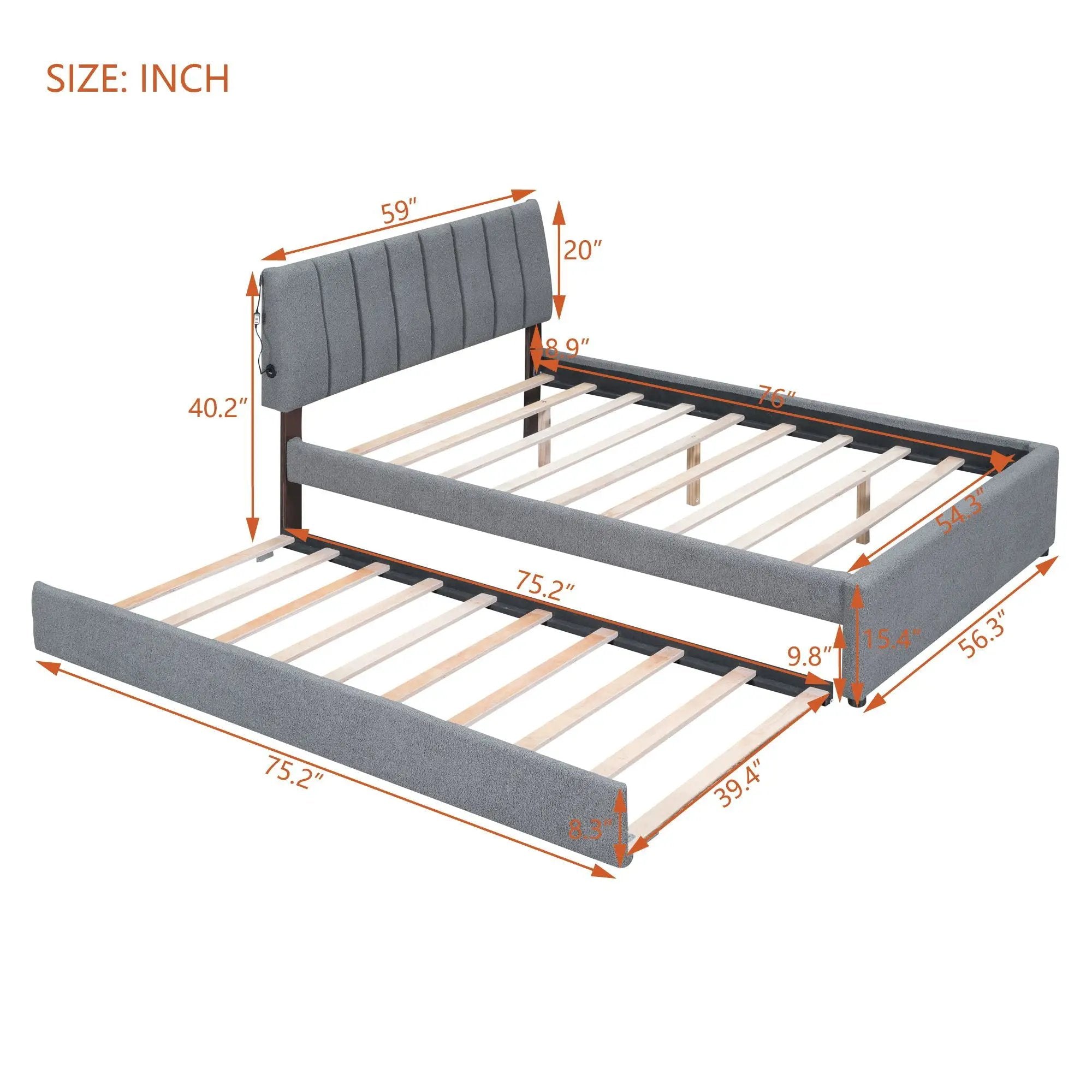 Upholstered Platform Bed With Trundle by HouseOfZazla