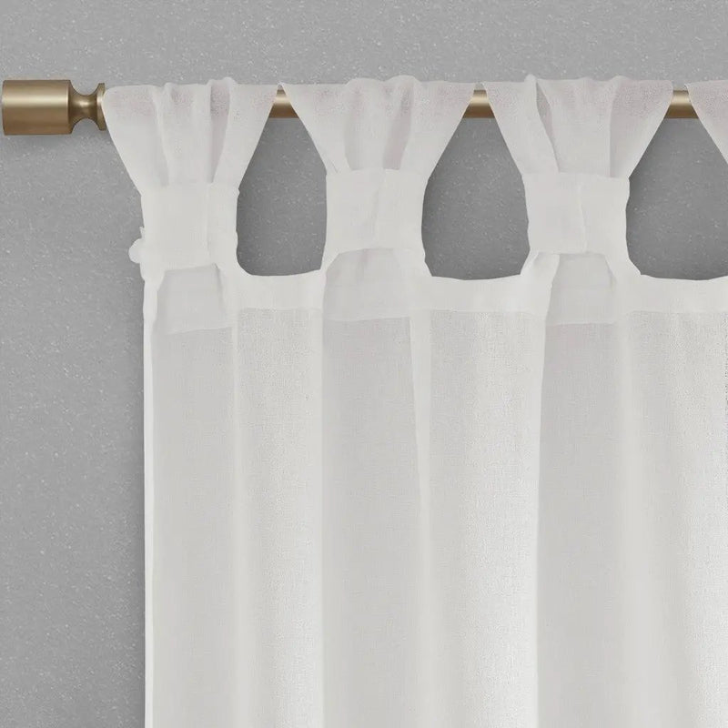 Floral Embellished Tab Top Solid Curtain Panel by HouseOfZazla