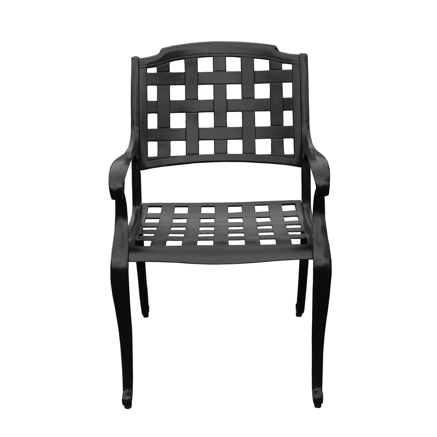 Modern Outdoor Mesh Cast Aluminum Patio Dining Chair by Sharicks