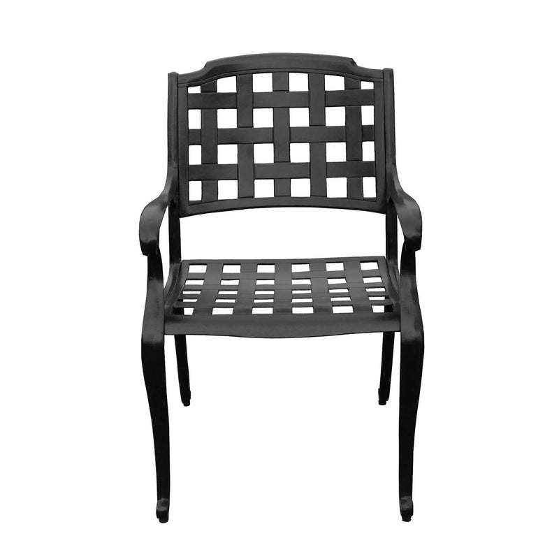 Modern Outdoor Mesh Cast Aluminum Patio Dining Chair by Sharicks