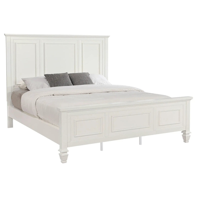 Sandy Beach 63-inch California King Panel Bed Cream White by Unique Piece Furniture