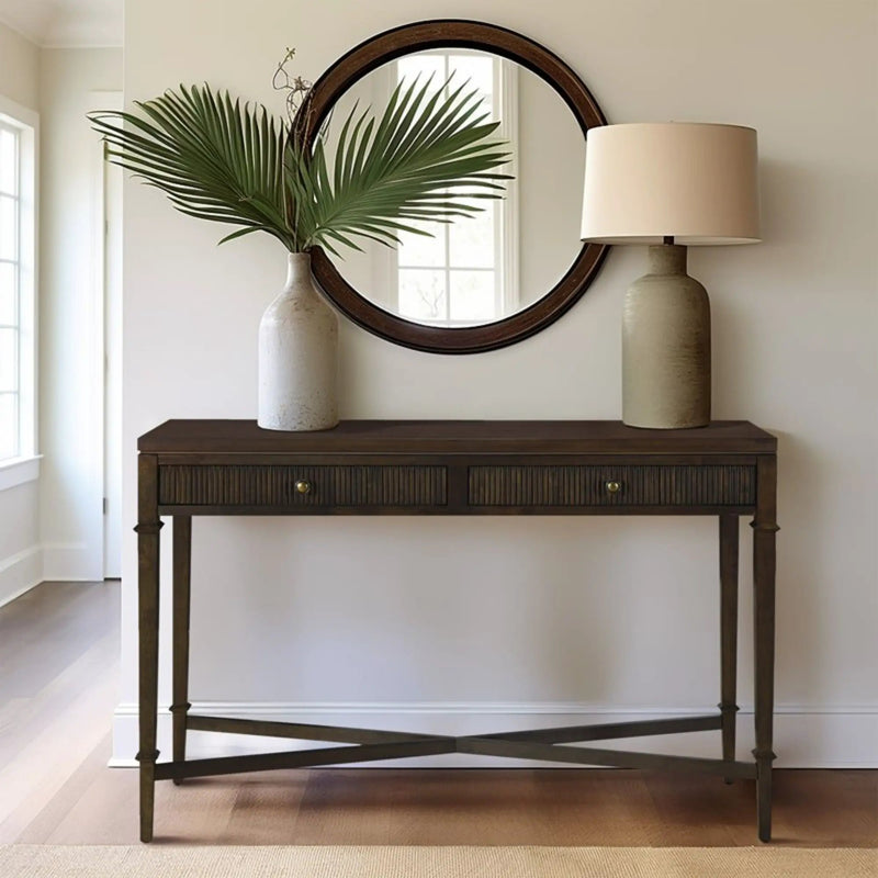 Fluted - 2 Drawer Storage Console Table - Brown by Unique Piece Furniture