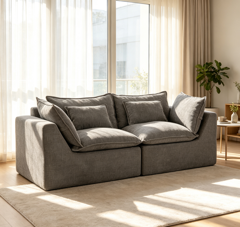74.8" Width Cloud Couch Oversized Modular Sectional Sofa
