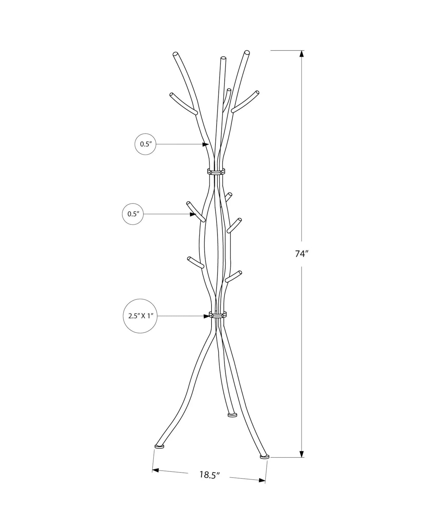 Coat Rack, Hall Tree, Free Standing, 11 Hooks, Entryway, Contemporary & Modern by Unique Piece Furniture
