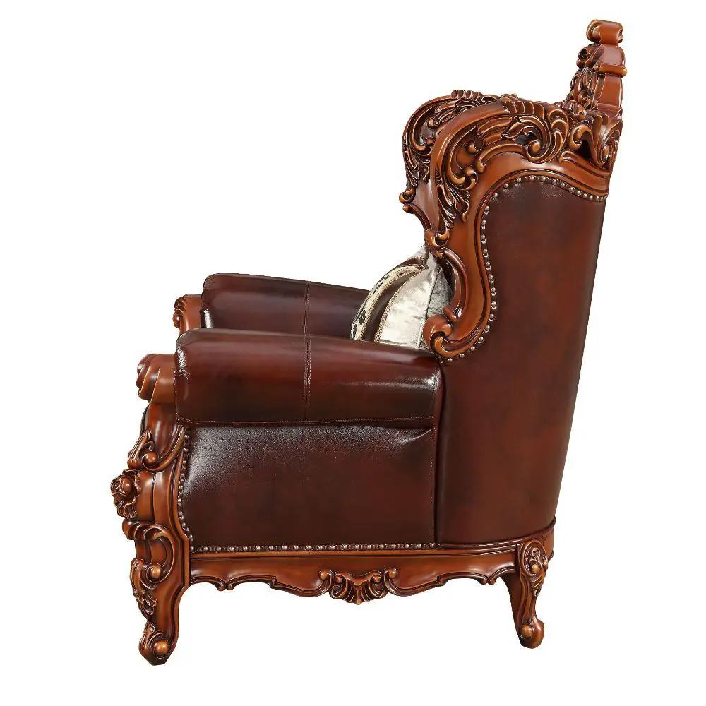 Eustoma - Chair - Cherry Top Grain Leather Match & Walnut by Unique Piece Furniture