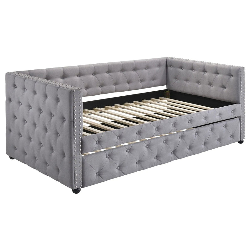 Mockern Upholstered Twin Daybed with Trundle Grey by Unique Piece Furniture