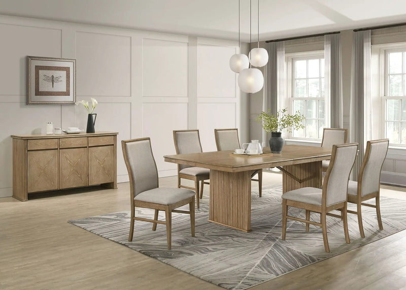 Adina 8-piece Extension Dining Set Distressed Light Brown by Unique Piece Furniture