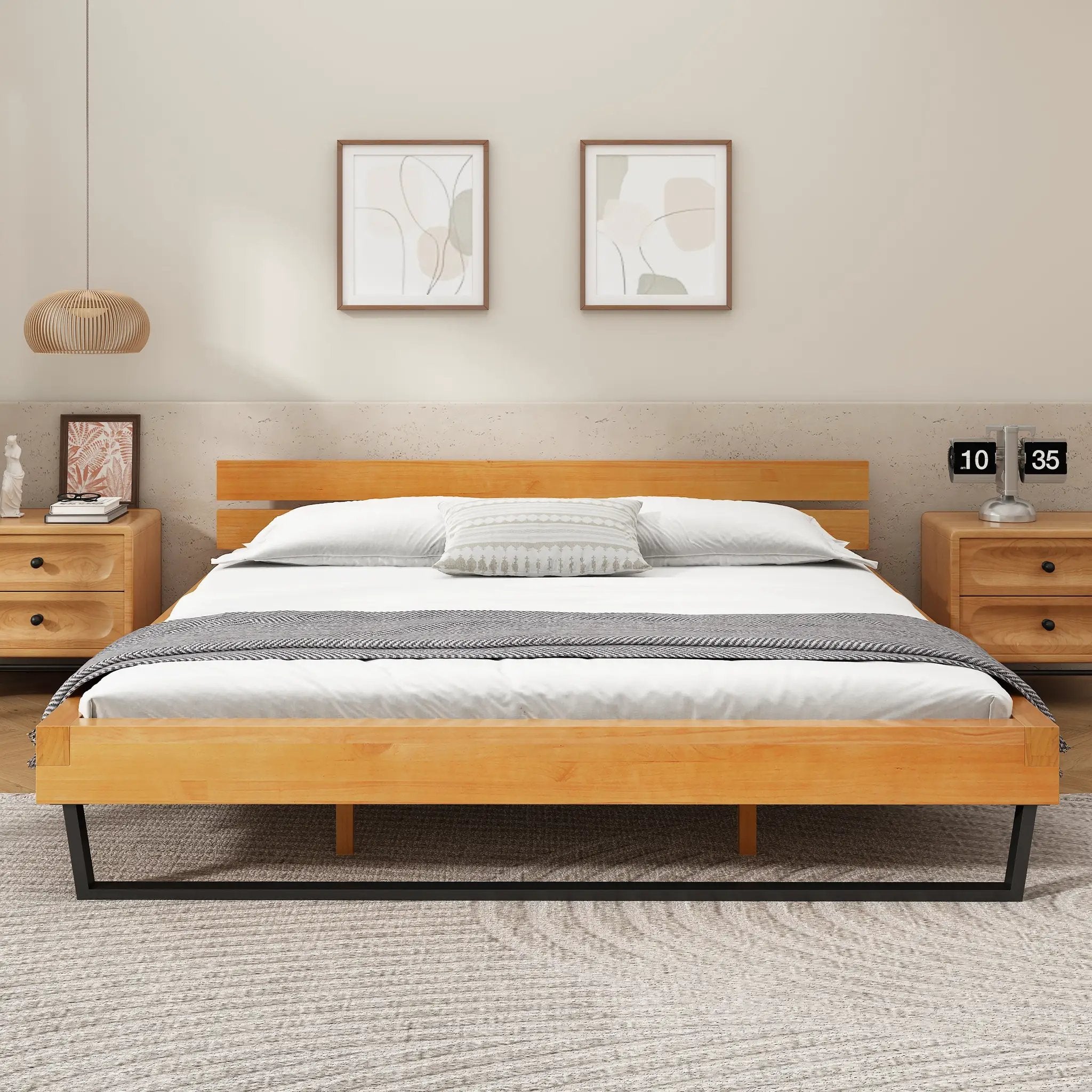 Pine Wood Bed Frame - King Size by HouseOfZazla
