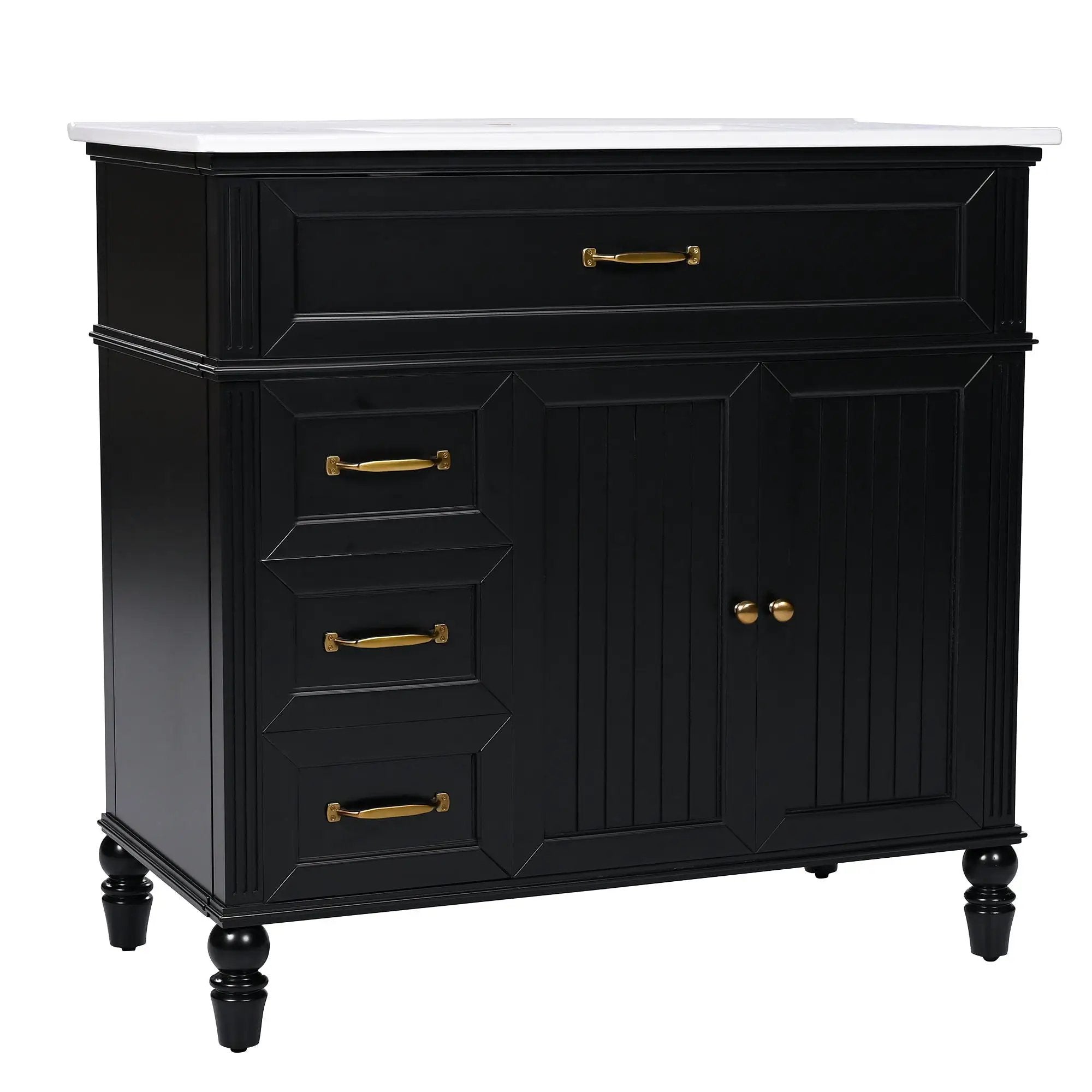 Bathroom Vanity With Sink, Freestanding Cabinet & Drawers by HouseOfZazla