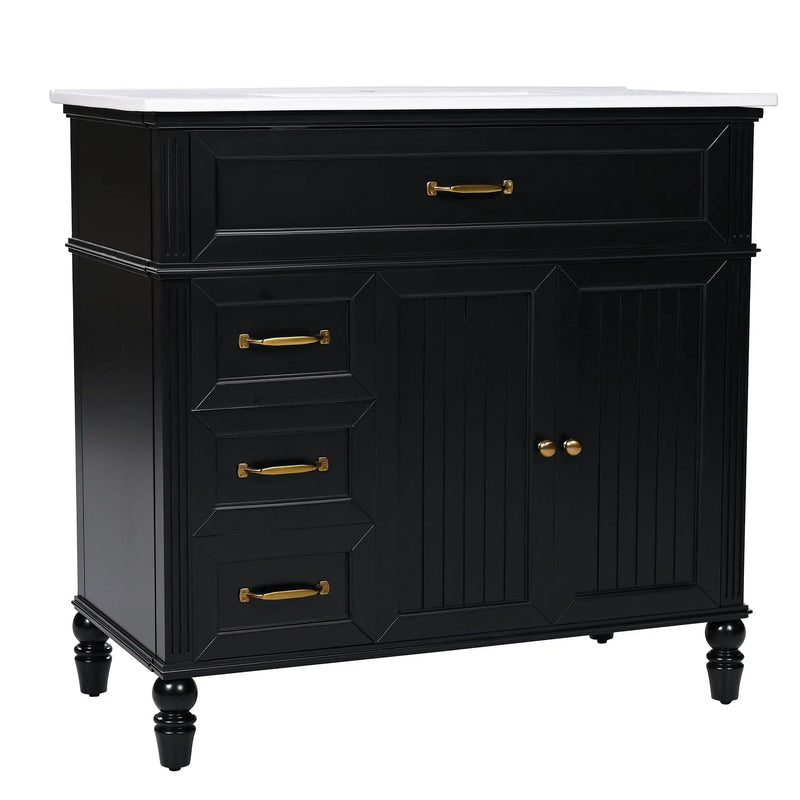 Bathroom Vanity With Sink, Freestanding Cabinet & Drawers by HouseOfZazla