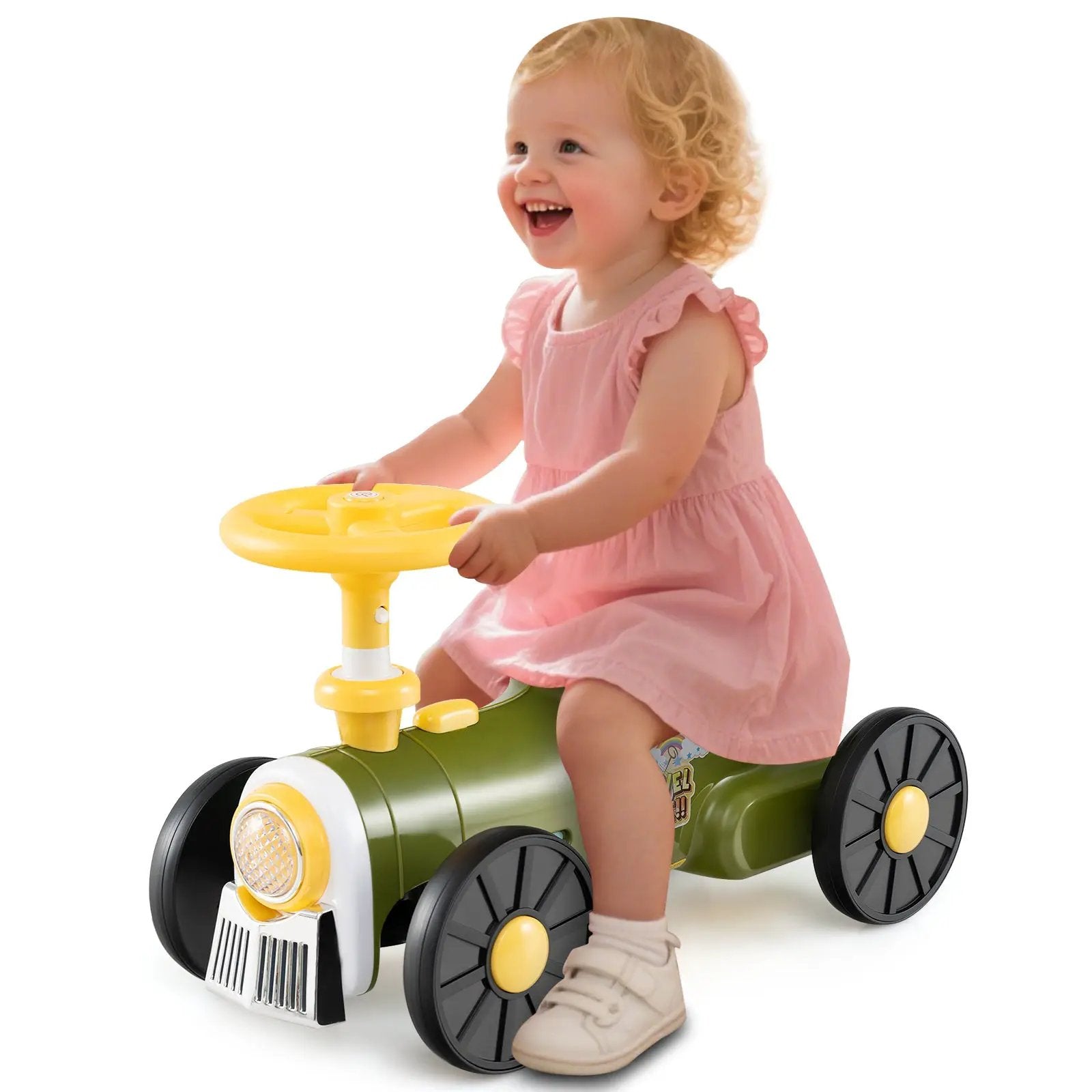 Ride on Toy with Steering Wheel and Train Whistle Sound Button by DirectDeals