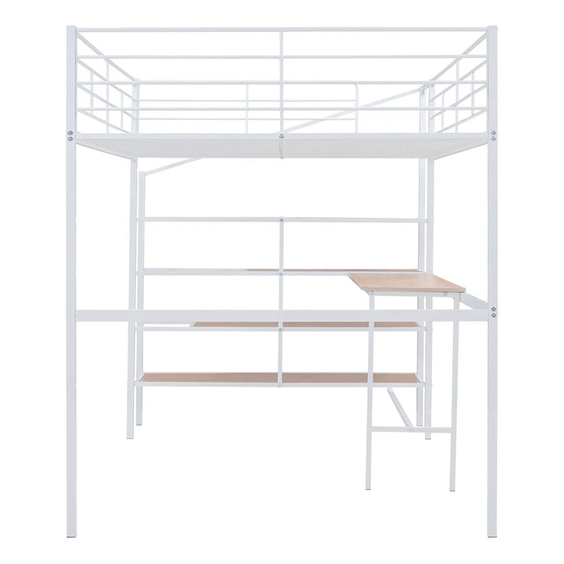 Loft Bed With Desk And Lateral Storage Ladder by HouseOfZazla