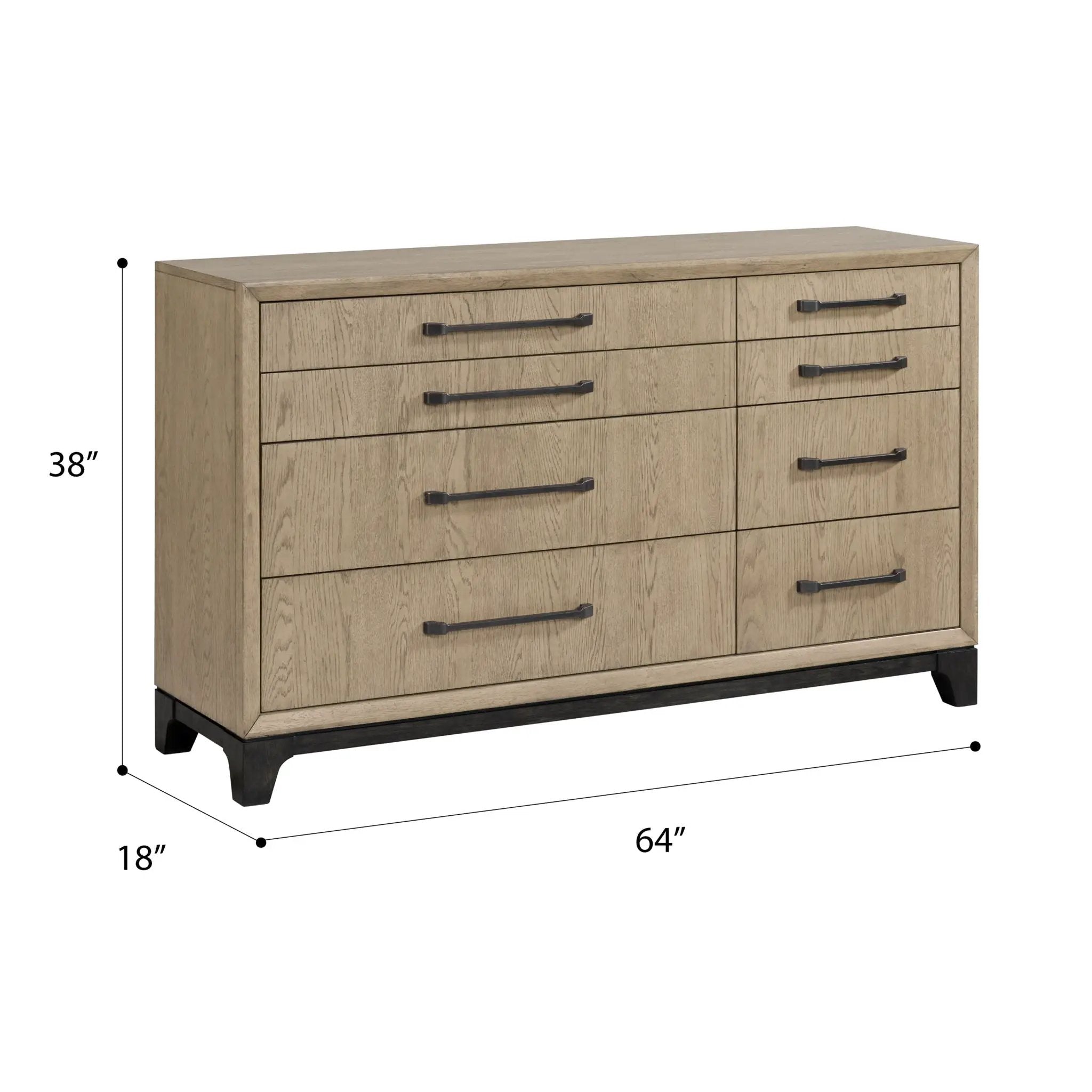 8 Drawer Dresser With Feet And Pulls - Brown by HouseOfZazla