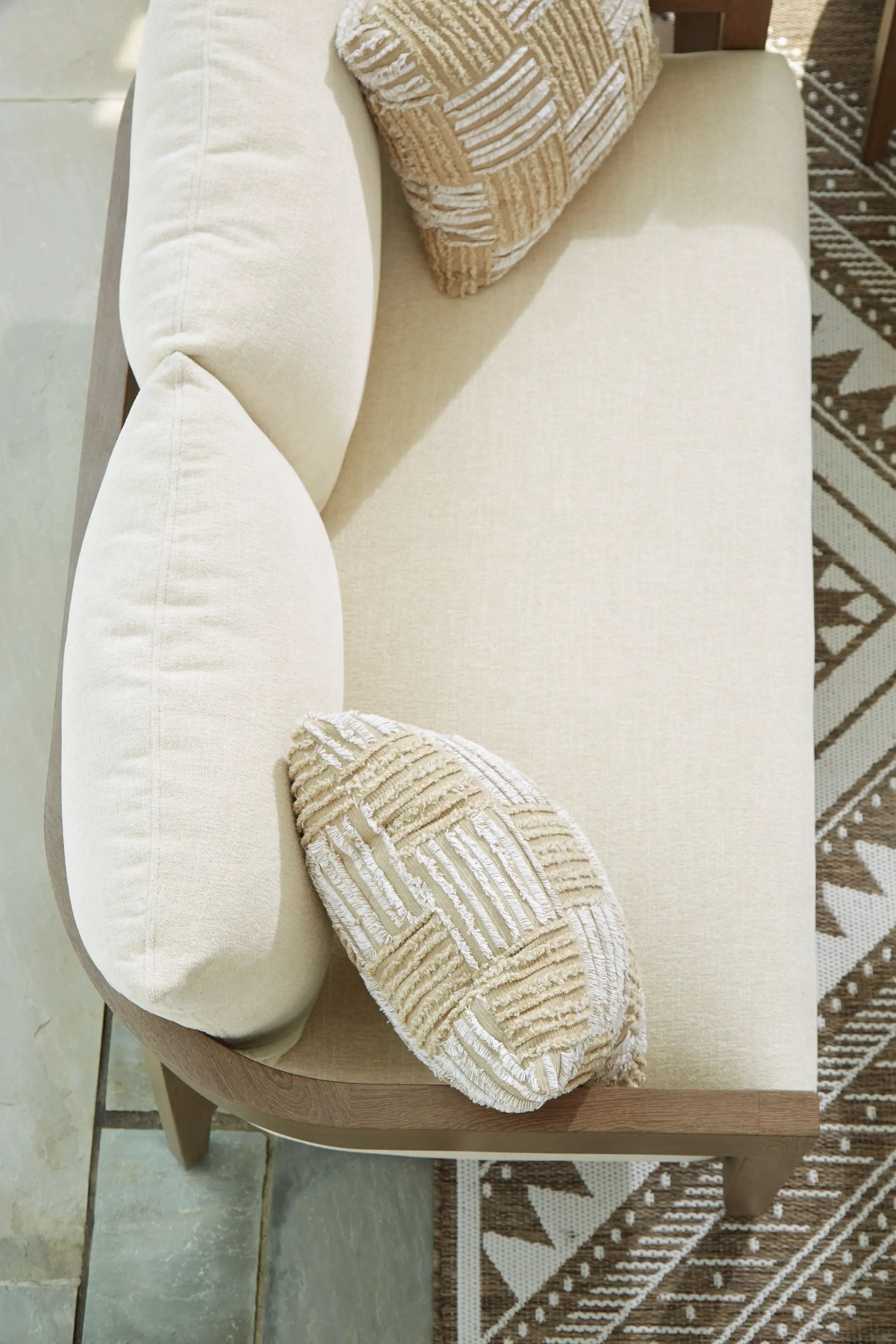 Serene Bay - Loveseat With Cushion - Dark Brown / White by Unique Piece Furniture