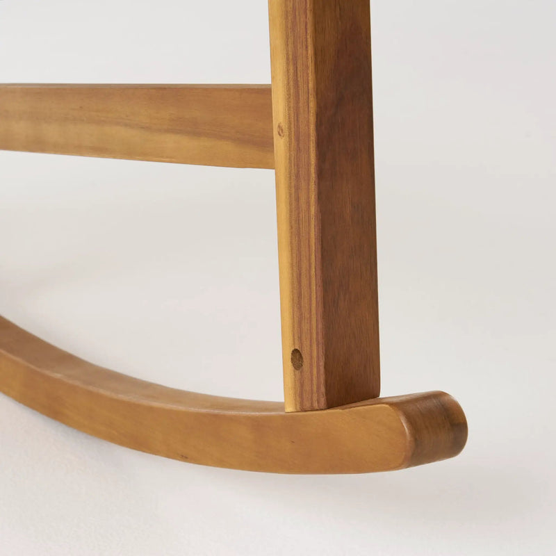 Muse Outdoor Acacia Rocking Chair With Slat Design - Teak by HouseOfZazla