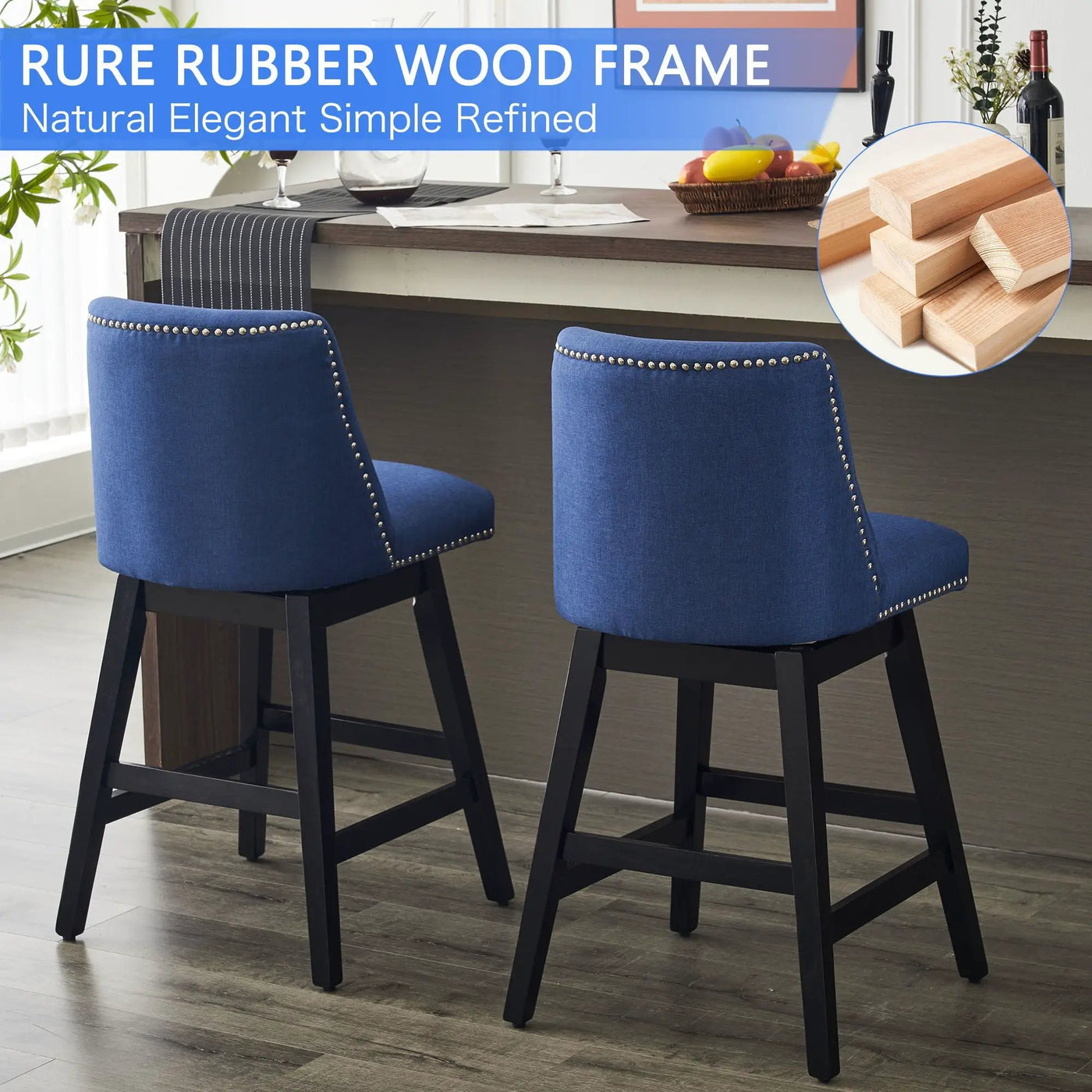 Upholstered Swivel Bar Stool by Unique Piece Furniture