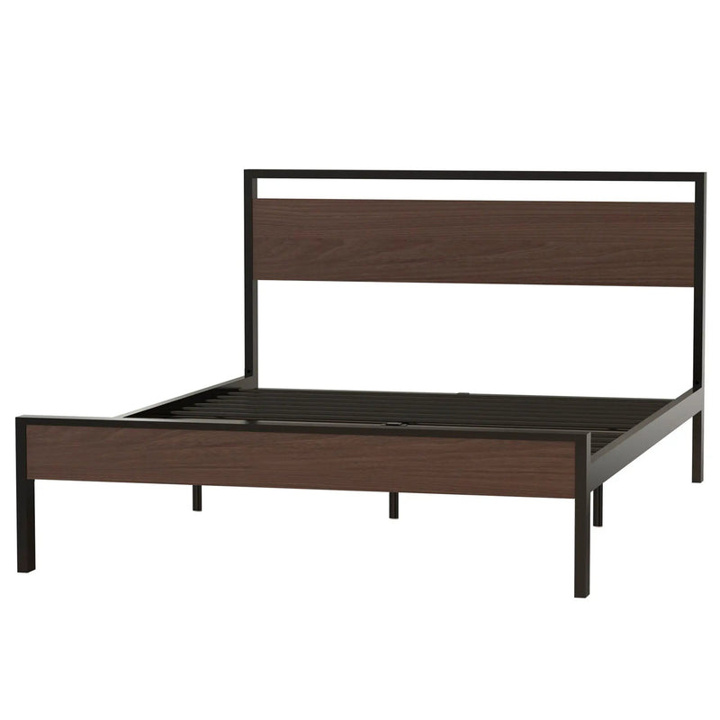 Ceres - Metal Bed With Wood Headboard & Footboard by HouseOfZazla