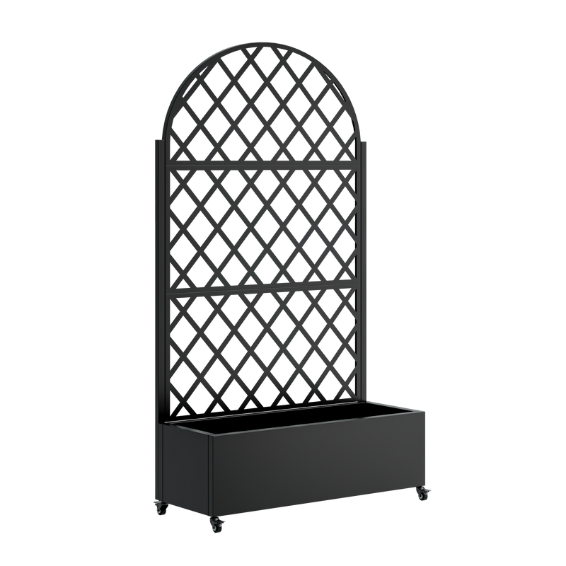 Round Metal Planter Box with Trellis by HouseOfZazla