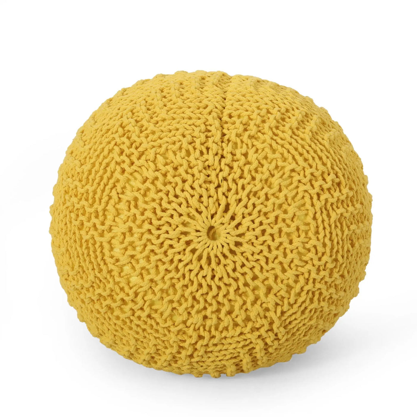 Bordeaux - Knitted Round Pouf Ottoman by HouseOfZazla