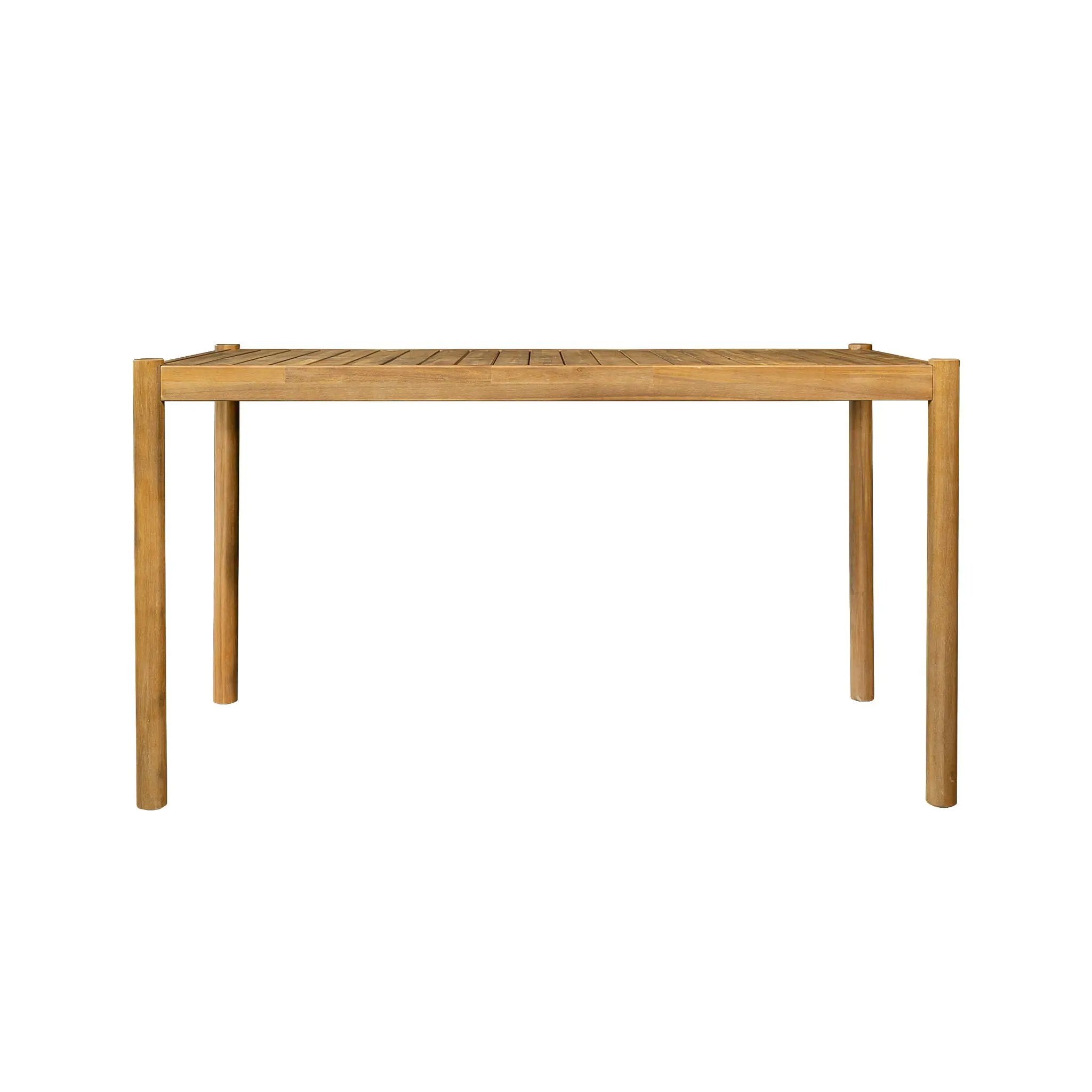 Classic Patio Dining Table, Acacia Wood - Light Teak by HouseOfZazla