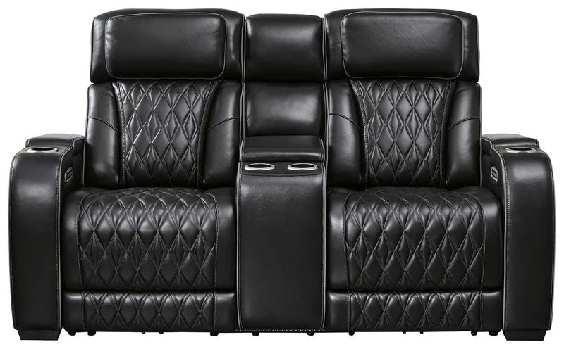 Boyington - Power Reclining Loveseat With Console/Adj Hdrst by Unique Piece Furniture